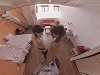 Amber and Julia share a cock Amber Nevada Julia Roca vr porn video vrporn.com virtual reality