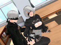 Nier Automata - 2B Fucked Sideways Lewd FRAGGY hentai girl vr porn video vrporn.com virtual reality