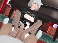 Nier Automata - 2B Footjob Lewd FRAGGY HentaiGirl vr porn game vrporn.com virtual reality