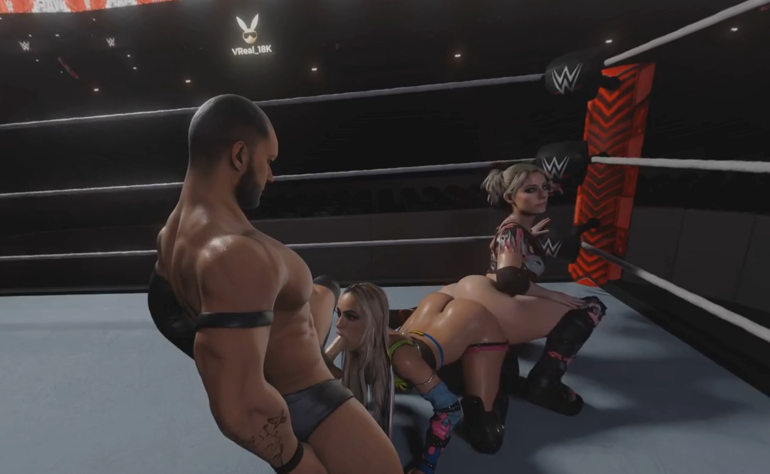 WWE – Liv Morgan and Alexa Bliss reverse spitroast (ass-to-ass) threesome  (A XXX Parody) - VR Porn Video - VRPorn.com